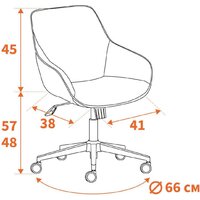 Офисное кресло TetChair Dublin хром/вельвет (графит) - Превью изображения №19 — Интернет-магазин Time-Shop