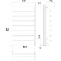 Полотенцесушитель TERMINUS Полка П8 500x850 (хром) - Превью изображения №7 — Интернет-магазин Time-Shop