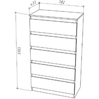 Комод НК-Мебель Stern Т-8 5-я 72676287 (16 мм, дуб вотан) - Превью изображения №5 — Интернет-магазин Time-Shop