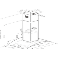 Кухонная вытяжка MAUNFELD Ancona PlusA Isla 90 (нержавеющая сталь/прозрачное стекло) - Превью изображения №2 — Интернет-магазин Time-Shop