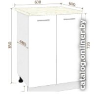 Шкаф напольный Кортекс-мебель Корнелия Лира НШ60р (венге/королевский опал) - Превью изображения №6 — Интернет-магазин Time-Shop