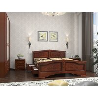Кровать Bravo Мебель Елена 180x200 (с ящиками, орех) - Превью изображения №3 — Интернет-магазин Time-Shop
