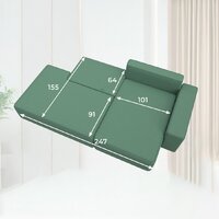 Угловой диван Лига диванов Лига-079 правый 129815 (рогожка амур 11 зеленый) - Превью изображения №12 — Интернет-магазин Time-Shop