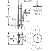 Душевая система  Grohe Euphoria XXL System 210 [27964 000] - Превью изображения №2 — Интернет-магазин Time-Shop