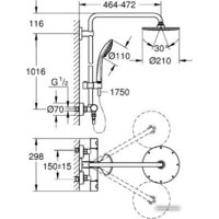 Душевая система  Grohe Euphoria XXL System 210 [27964 000] - Превью изображения №2 — Интернет-магазин Time-Shop