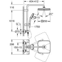Душевая система  Grohe Vitalio Comfort 250 26696001 - Превью изображения №7 — Интернет-магазин Time-Shop