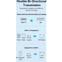 Конвертер Vention CRGBC USB Type-C - DisplayPort (0.25 м, черный) - Превью изображения №3 — Интернет-магазин Time-Shop