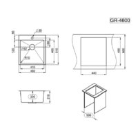 Кухонная мойка Granula GR-4600 (золото сатин) - Превью изображения №3 — Интернет-магазин Time-Shop