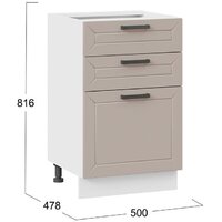 Шкаф напольный Трия Лорас 1Н5Я3 (белый/холст латте) - Превью изображения №3 — Интернет-магазин Time-Shop