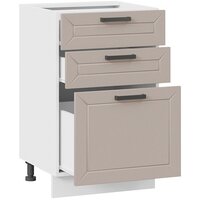 Шкаф напольный Трия Лорас 1Н5Я3 (белый/холст латте) - Превью изображения №2 — Интернет-магазин Time-Shop