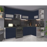 Готовая кухня Интерлиния Мила Матте 1.5x2.7 Б правая (индиго/индиго глянец/кастилло темный) - Превью изображения №2 — Интернет-магазин Time-Shop