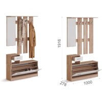 Стенка Империал Интер в прихожую (дуб сонома/белый) - Превью изображения №3 — Интернет-магазин Time-Shop