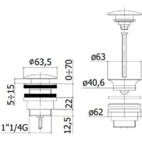 Донный клапан Paffoni Light ZSCA050ST - Превью изображения №2 — Интернет-магазин Time-Shop
