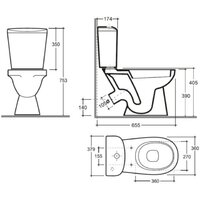Унитаз напольный Керамин Лаго ЖС Инкоэр-Б1 (однорежимный дюропласт) - Превью изображения №8 — Интернет-магазин Time-Shop
