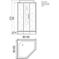 Душевая кабина River Penta 100 (без крыши) - Превью изображения №2 — Интернет-магазин Time-Shop