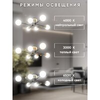 Припотолочная люстра Aitin Pro L73043/6T (черный/золото) - Превью изображения №9 — Интернет-магазин Time-Shop