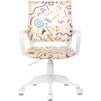 Компьютерное кресло Бюрократ Burokids 1W 1920820 (песочный Sticks 02/пластик белый) - Превью изображения №2 — Интернет-магазин Time-Shop