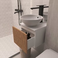  ЗОВ Тумба под умывальник Кито 50 K50LW0MRMC-LDSPWС1 (белый/тростник) - Превью изображения №6 — Интернет-магазин Time-Shop