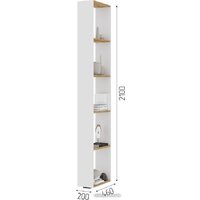 Стеллаж Стендмебель Хелен СТЛ 01 (белый/дуб крафт золотой) - Превью изображения №2 — Интернет-магазин Time-Shop