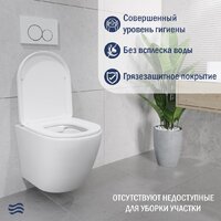 Унитаз подвесной Lauter Vortex 2110830 с кнопкой 219701HD (узкая, хром) - Превью изображения №5 — Интернет-магазин Time-Shop