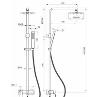 Душевая система  Deante Hiacynt Nero NAC N1QM - Превью изображения №3 — Интернет-магазин Time-Shop