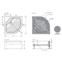 Душевой поддон Метакам Classic V 80x80 АПS_013320 (закругленный) - Превью изображения №4 — Интернет-магазин Time-Shop