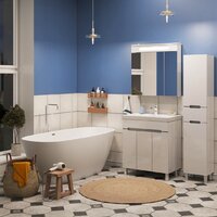  Runo Шкаф-пенал для ванной Парма 35 правый с корзиной (напольный/подвесной) - Превью изображения №8 — Интернет-магазин Time-Shop