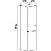  Runo Шкаф-пенал для ванной Парма 35 правый с корзиной (напольный/подвесной) - Превью изображения №9 — Интернет-магазин Time-Shop