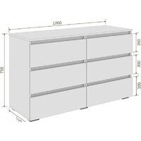 Комод Кортекс-мебель Бари 120 6ш (белый/белый/белый) - Превью изображения №4 — Интернет-магазин Time-Shop