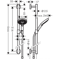 Душевой гарнитур  Hansgrohe Raindance Select S 26322000 (хром) - Превью изображения №4 — Интернет-магазин Time-Shop