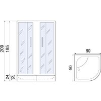 Душевой уголок River Don XL 90/40 MT (с поддоном) - Превью изображения №5 — Интернет-магазин Time-Shop