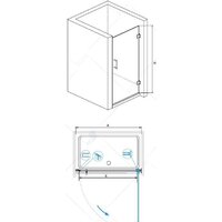 Душевая дверь RGW HO-011 80 (хром/прозрачное стекло) - Превью изображения №3 — Интернет-магазин Time-Shop