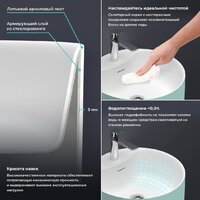 Умывальник Wellsee Chalice Perfection 230627000 (отдельностоящий, с отверстием под смеситель, цвет матовый светло-зеленый/глянцевый белый) - Превью изображения №4 — Интернет-магазин Time-Shop