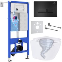 Унитаз подвесной Roxen Antares Tornado в комплекте с инсталляцией StounFix Dual Fresh 6 в 1 968313 (кнопка: черный матовый) - Превью изображения №1 — Интернет-магазин Time-Shop