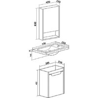  Runo Тумба с умывальником Микра 40 правая + Como 40 (подвесная, белый) - Превью изображения №9 — Интернет-магазин Time-Shop