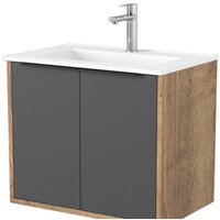 Дабер Тумба под умывальник 018 60 Т18.6.0.22Ч (дуб галифакс/серый/ручка черная)