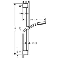 Душевой гарнитур  Hansgrohe Pulsify Select 105 3jet Relaxation 24160000 (хром) - Превью изображения №2 — Интернет-магазин Time-Shop