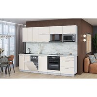 Готовая кухня Интерлиния Мила Лайт 2.7-ПМ4 (персидский жемчуг/персидский жемчуг/серый каспий) - Превью изображения №2 — Интернет-магазин Time-Shop