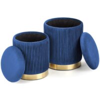 Пуфик Halmar Комплект MONTY 2 шт темно-синий/золотой - Превью изображения №2 — Интернет-магазин Time-Shop