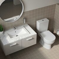 Унитаз напольный Керамин Бергамо Нова Slim МЛ 2-режим (белый) - Превью изображения №7 — Интернет-магазин Time-Shop