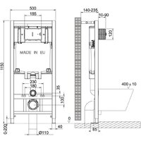 Инсталляция для унитаза Lemark Peneda 9880001 - Превью изображения №3 — Интернет-магазин Time-Shop