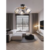 Люстра средней высоты Aitin Pro НПБ 02-3x60-101 N5292/3 (черный/дерево) - Превью изображения №3 — Интернет-магазин Time-Shop