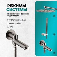 Душевая система  Grocenberg GB5099BG-1 (графит) - Превью изображения №10 — Интернет-магазин Time-Shop