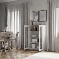 Тумба Mio Tesoro Сириус 2 двери со стеклом 78x123 2.02.03.390.1 (белый) - Превью изображения №4 — Интернет-магазин Time-Shop