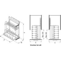 Корзина выкатная Starax S-2880-C (правое крепление, хром) - Превью изображения №3 — Интернет-магазин Time-Shop