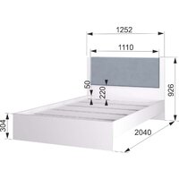 Кровать Аквилон Акцент №1200М (белое сияние/веллюкс 49) - Превью изображения №5 — Интернет-магазин Time-Shop