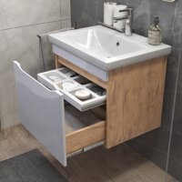  Vigo Тумба под умывальник Grani 600-0-1 Como навесная (дуб золотой) - Превью изображения №4 — Интернет-магазин Time-Shop