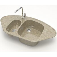 Кухонная мойка MARRBAXX Карельский камень модель 23/Q5 F023Q005 (песочный) - Превью изображения №2 — Интернет-магазин Time-Shop