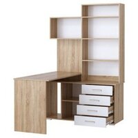 Стол Памир ПКС-11 левый (дуб сонома/белый глянец) - Превью изображения №2 — Интернет-магазин Time-Shop