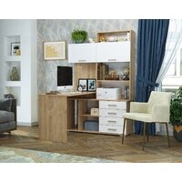 Стол Памир ПКС-11 левый (дуб сонома/белый глянец) - Превью изображения №3 — Интернет-магазин Time-Shop